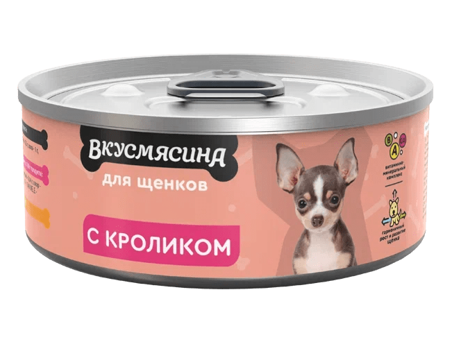 фото - 1 - Влажный корм с кроликом для щенков 100 г 