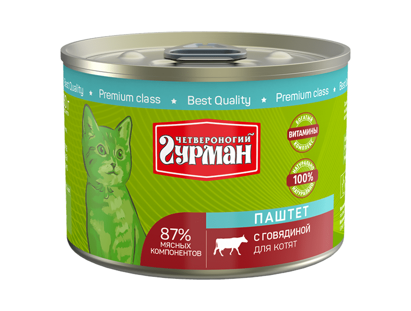 фото - 1 - Паштет с говядиной для котят 190 г 