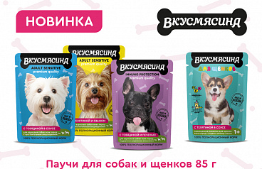 Паучи для собак “ВКУСМЯСИНА” уже в продаже